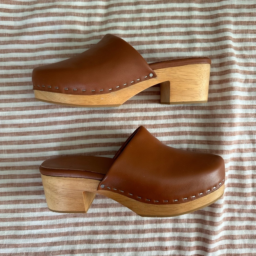 Charlotte Stone Martino Clogs in Luggage NWT